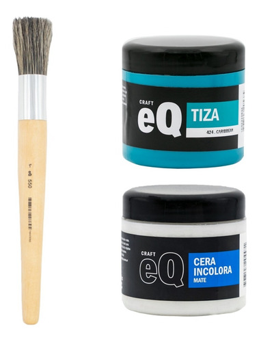 Kit Chalk Paint Brocha Chalk Pintura A La Tiza Cera Eq Arte