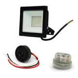 Proyector Reflector Led 50w + Fotocelula Sica Ip65 Luz Fría