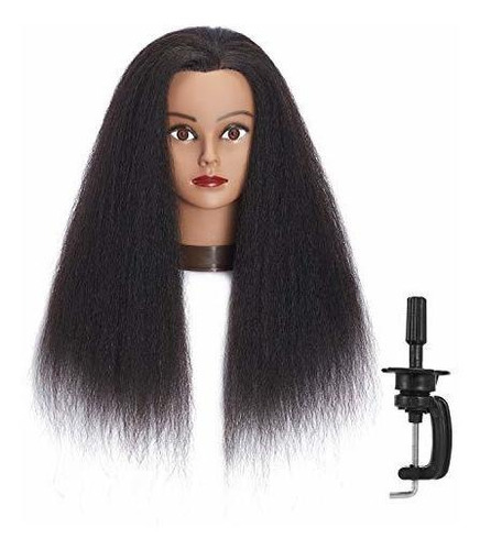 Maniqui Cabeza Cabello Natural Negro 40 Cm Headfix