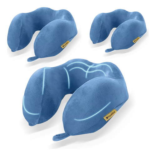 Set De Viaje X3 Almohadas Cojín Cómodas Memory Foam Cuello