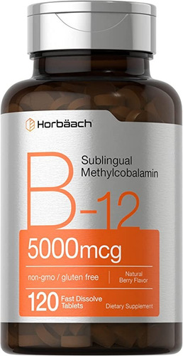Horbach | Sublingual Methylcobalamin B12 5000 Mcg | 120 Veg Tab
