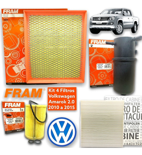 Kit Filtros Amarok 2.0 Td 2010 2011 2012 2013 2014 2015  