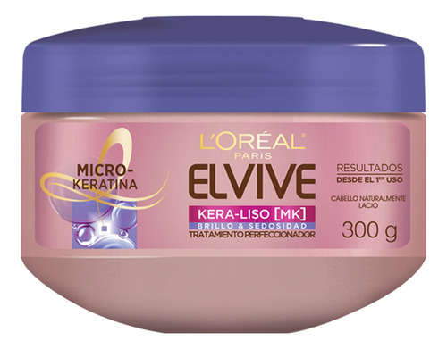 Baño De Crema Pelo Lacio Kera Liso Brillo Elvive L'oréal