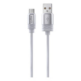 Cable Usb A Usb C Reforzado 2.4a Reales 1mts Carga Rapida Color Gris