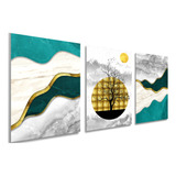 Cuadros Decorativos Economico Moderno Golden Green Marble