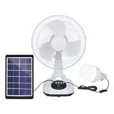 Ventilador Abanico Solar Recargable Larga Duración+ Bombillo