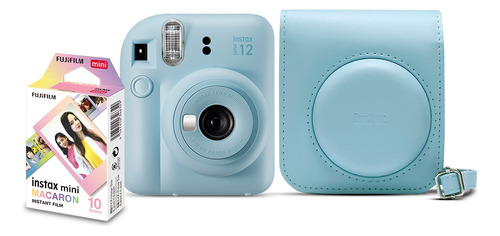 Câmera Instantânea Instax Mini 12 Azul + 10 Filmes E Bolsa