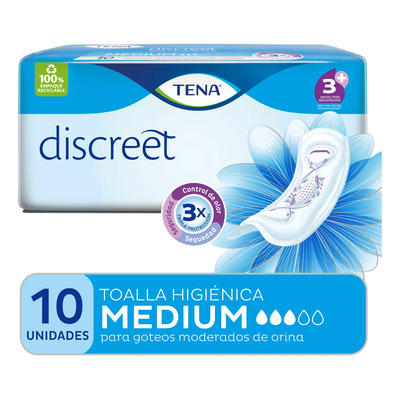 Toallas Femeninas Tena Incontinencia Medium X 10 Un | MercadoLibre