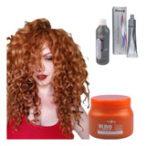 Tinta Cabelo 8.4 Loiro Claro Cobre + Ox20 + Matiz Ruivo 250g