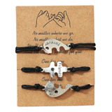 Pulseras Amigas 3 Piezas Amistad Mariposas Rompecabezas