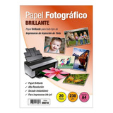 Papel Fotográfico Inkjet Glossy A4 230gr X 20 Hojas - 8018 Color Blanco