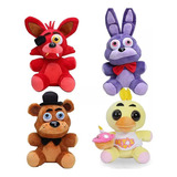 Juego De Figuras De Peluche De Colores Five Nights Plushies, Paquete De 4