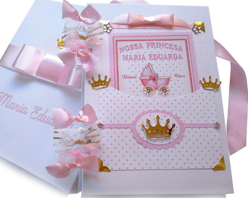 Álbum Do Bebê Princesa Personalizado Scrapbook Com Caixa