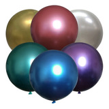 2 Globos Chrome Esfera 18 Cromado 45cm Metalico Elige Color