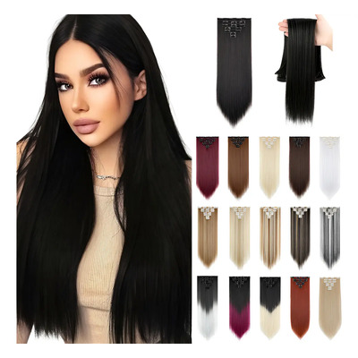 Extensiones De Cabello Con Clip De Cabeza Completa,7 Piezas Color 1b Negro | Meses sin interés