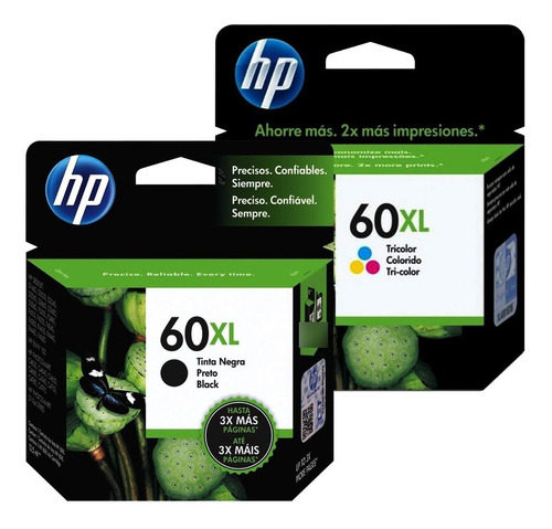 Cartucho De Tinta Hp 60xl Black E 60xl Color Original