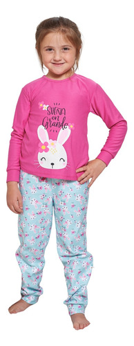 Pijama Nena Manga Larga Estampado Micropolar Kiero 9319