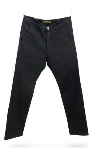 Pantalon Chino De Gabardina Negro Hombres Tsumeb Jeans
