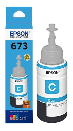 Tinta Epson 673 Cian  P/ L800 L810 L850 L1800 Orignal