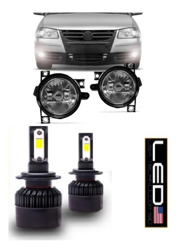 Juego Faro Auxiliar Vw Gol 06/13 (g4)    Con Creeled