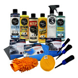 Kit Lavado Auto Completo Cera Shampoo Limpiador Toxic Shine