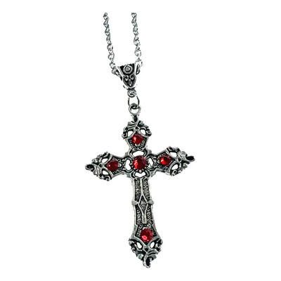 Con Colgante De Cruz, Joyería Gótica Cristiana Con