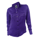 Camisa Blusa En Seda Morada También En Tallas Grandes Mujer