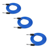 Paq. 3 Cables Kirlin De Instrumento Ip-241bc Bl Azul 6mts.