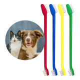 Pack X6 Cepillo Dental Doble Perro Gato Mascota Dientes 2en1