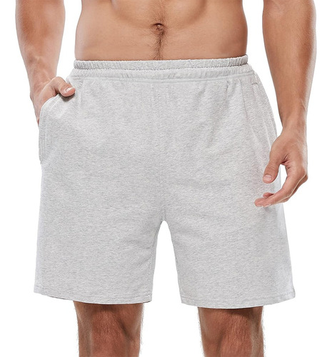 Algodón Short Cómodo Suelto Con Bolsas Ejercicio Correr Gym