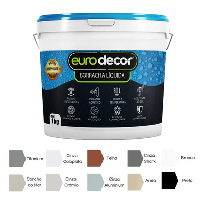 Kit C\u002F 2un Tinta Emborrachada 1kg Impermeabilizante Cores Acabamento Fosco Cor Branco\u002Fneve | MercadoLivre