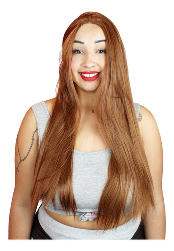 Peruca Lace Wig Longa E Lisa 65 Cm Fibra Premium Uso Diário