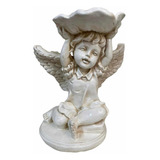 Figura De Angel Estatua De Querubin Decorativo 43 Cm Yeso 