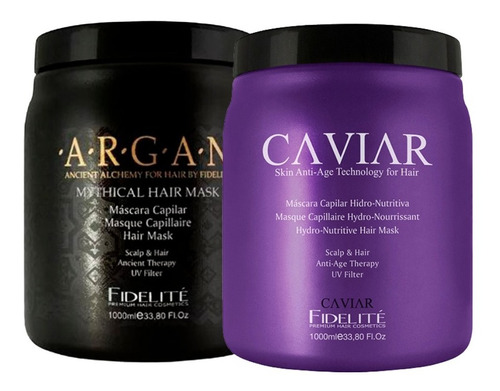 Kit Mascara Capilar Mythical Argan + Caviar 1000ml Fidelite
