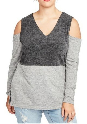 Sweater Buzo Hombro Descubierto  Mujer Curvy Talles Grandes