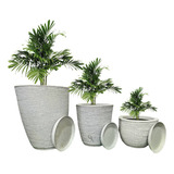 Jogo 2 Vasos Decor Coluna+ Bojo Grafiato Planta Flor Varanda