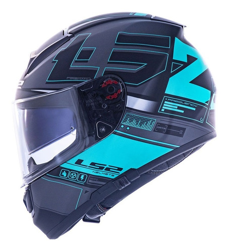 Capacete Masculino Ls2 Ff397 Frequency Preto Fosco/verde