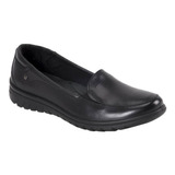Zapato Negro Casual De Piso, Escolar, Mujer, Niña, Piel Napa