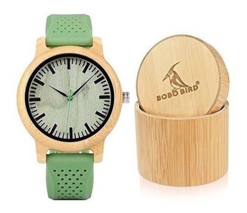 Bobo Bird Hombres Mujeres 44mm Bambu Neutral Reloj De Madera