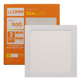 Plafon Led De Embutir Quadrado 18w 6500k Bronzearte Llum