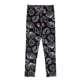 Calça Legging Sem Felpa Preta Estampada Bebe Menina Malwee