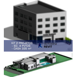 2 Projetos Prontos Revit Prédio 4 Pavtos Casa 335m² Prefeit.