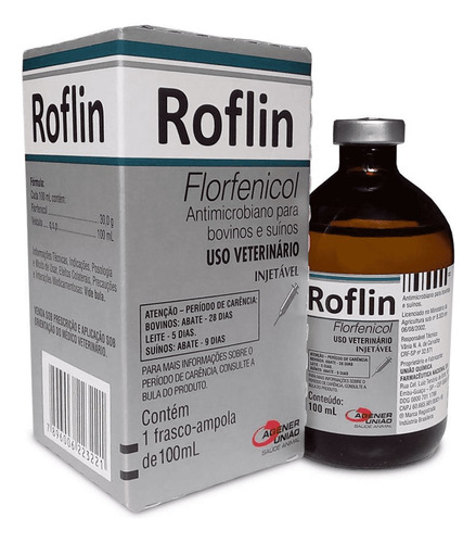 Roflin 100ml - Florfenicol 30% Agener União - Original
