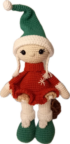 Elfo/a Navideña Tejida A Crochet