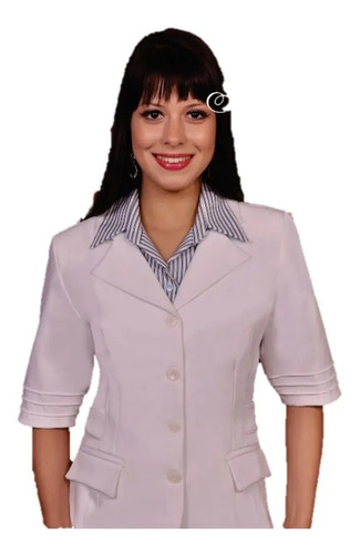 Traje Saco Y Pantalón 4305 Blanco Dama Uniformes Mujer