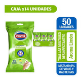 Caja X 14 Unidades  Paños Desinfectantes Pouch Limon Clasica