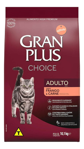 Ração Gatos Adulto Choice Frango E Carne 10,1kg Gran Plus
