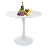 Mesa De Comedor Redonda Blanca Moderna De 31.5 Pulgadas Con