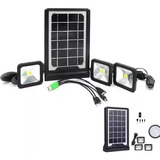 Kit Solar Para Camping Usb Linterna +3 Lamparas Y Multicable