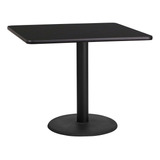 Flash Furniture Stiles - Mesa Cuadrada Laminada Negra De 36.